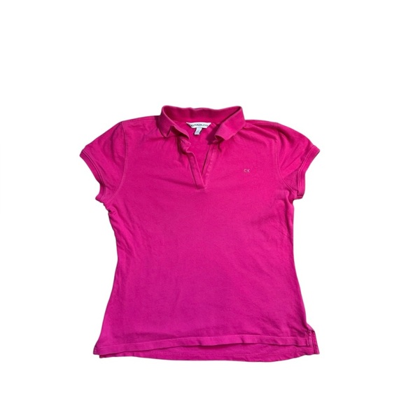 Calvin Klein Jeans Tops - Calvin Klein Jeans Pink Short Sleeve Polo Shirt – Women’s Small